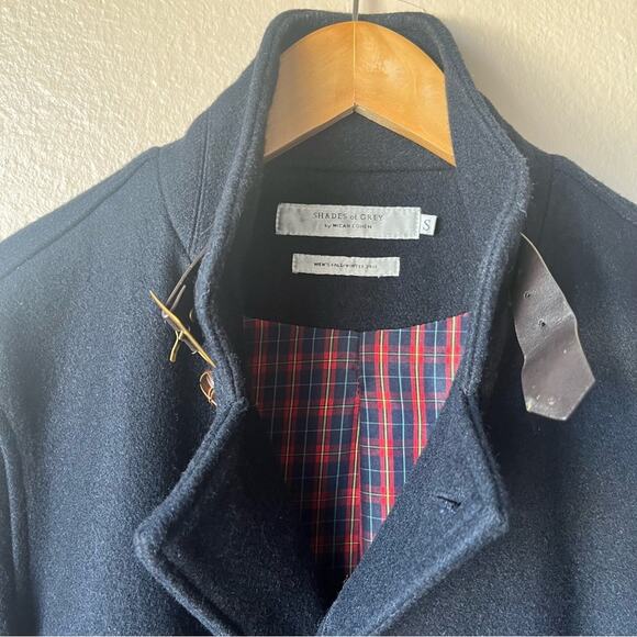 Shades of Grey Pea Coat Men's Size Small S Wool Acrylic - Picture 3 of 3
